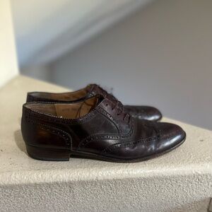 VNTG Salvatore Ferragamo brown leather Wingtip dress shoes luxury‎ business 13D